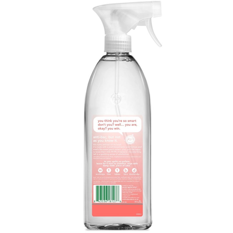 Method Antibacterial All-Purpose Cleaner Spray, Kills Germs & Disinfects Surfaces, Peach Blossom Scent - 828 ml - Image 2
